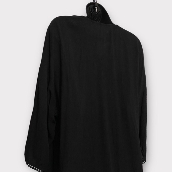 H&M x Coachella Black Pom Pom Trim Lightweight Open Front Cardigan Size XS - Picture 4 of 6